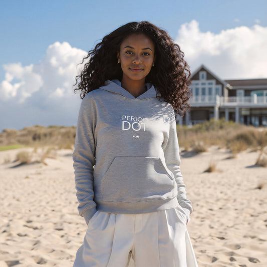 PERIOD.DOT HOODIE GREY - AYAN BEAUTY