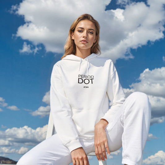 PERIOD.DOT HOODIE WHITE