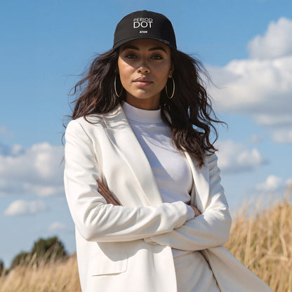 PERIOD DOT DISTRESSED CAP BLACK - AYAN BEAUTY