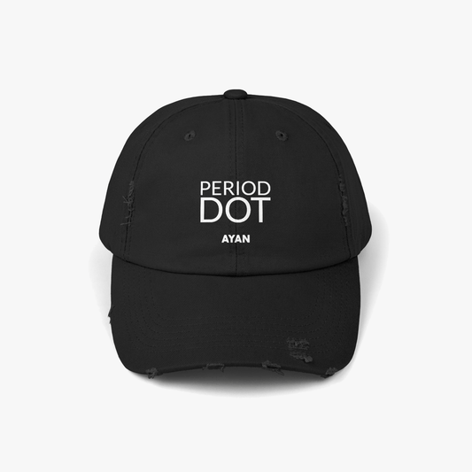 PERIOD DOT DISTRESSED CAP BLACK - AYAN BEAUTY