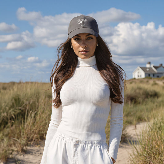 PERIOD DOT DISTRESSED CAP GREY - AYAN BEAUTY