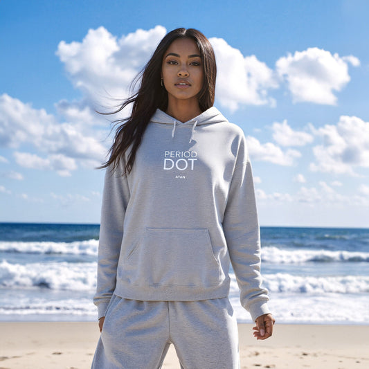 PERIOD.DOT HOODIE GREY - AYAN BEAUTY