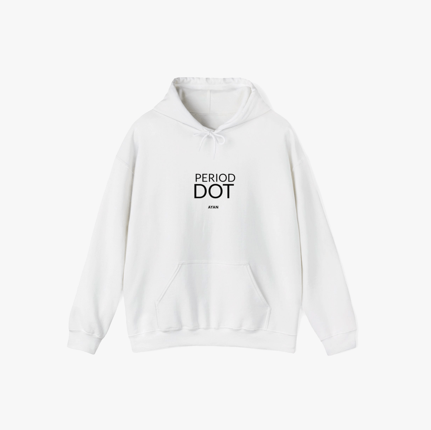 PERIOD.DOT HOODIE WHITE AYAN BEAUTY