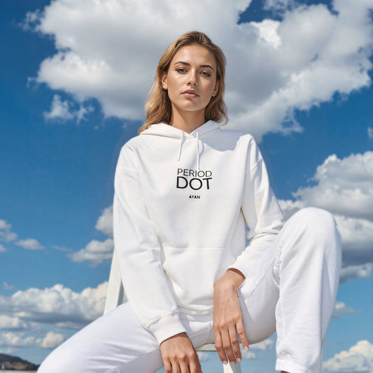 PERIOD.DOT HOODIE WHITE - AYAN BEAUTY