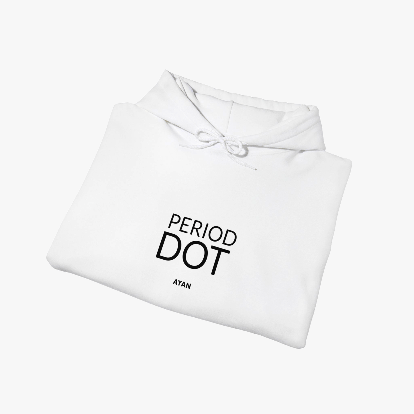 PERIOD.DOT HOODIE WHITE - AYAN BEAUTY