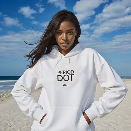 PERIOD.DOT HOODIE WHITE - AYAN BEAUTY