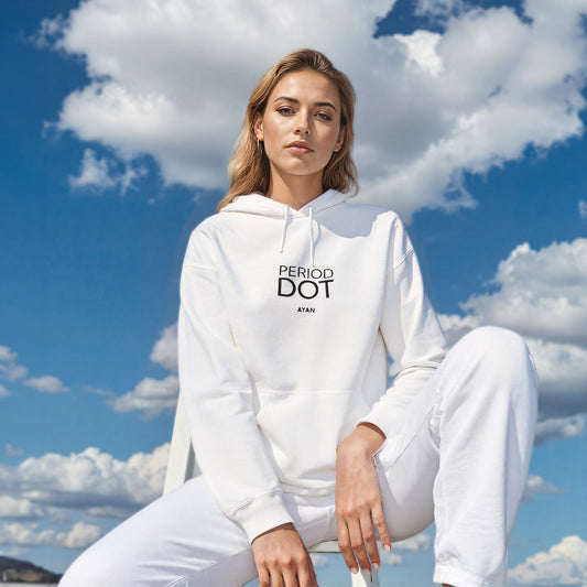 PERIOD.DOT HOODIE WHITE - AYAN BEAUTY