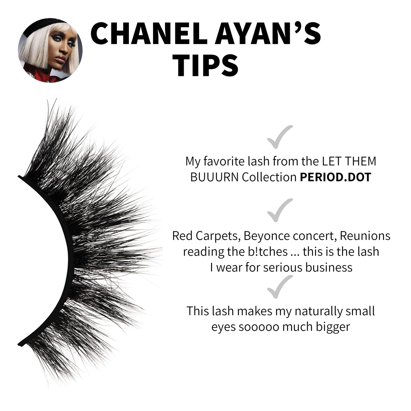 PERIOD.DOT FAUX MINK LASHES - AYAN BEAUTY